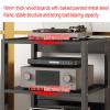 AErosx 5-Tiers Media Component TV Stand with Wheels and Height Adjustable Steel Shelf, 2 Colors Floor TV Stand, Stereo Component Cabinet Media Center Audio Tower Media Storage Rack (Color : A) view 3