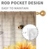 TKUYO Rustic Sunflower Curtains, Farmhouse Vintage Yellow Floral Dragonfly Country Retro Style Window Drape Treatments for Kitchen Bedroom Living Room 2 Panels, 84"x63" Inch view 4