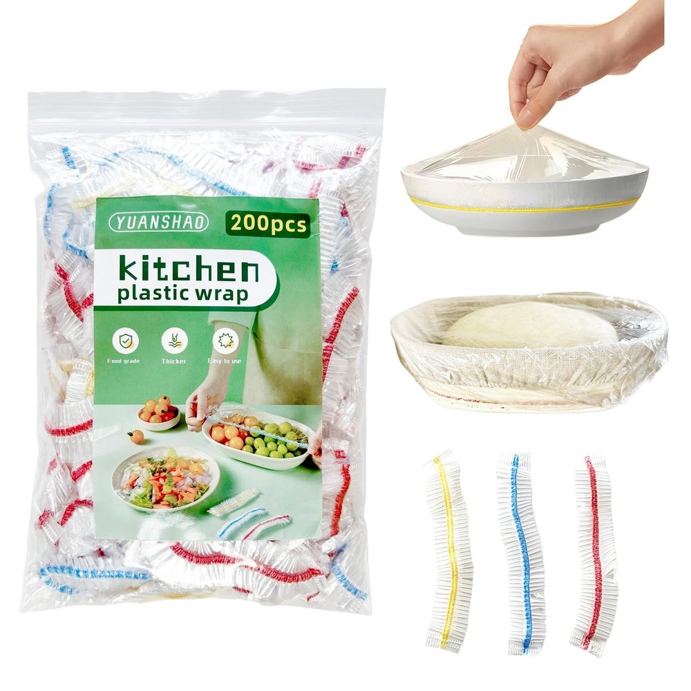 200pcs Thickened Plastic Bowl Covers For Banneton Bread Proofing Basket, Large Elastic Food Storage Cover, Plastic Wrap For Food Proofing Cover
