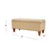 HomePop Large Rectangle Storage Bench with Nail Head Trim - Tan Linen view 3
