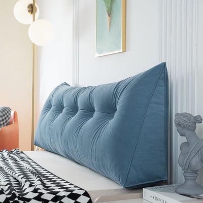 Backrest Wedge Pillow Sofa Bed Pillow Solid Color Triangle Cushion Reading Bed Pillow Large Bedside Back to Back Support Cushion, Suitable for Waist Support Cushion Sitting on Bed ( Color : B , Size :