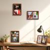 Golden State Art, 5x7 Double Picture Frame, Displays Two 5x7 Photos, Solid Wood - Real Glass For Tabletop Or Wall Mounting (Brown, 4 Pack) view 2