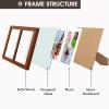 Golden State Art, 5x7 Double Picture Frame, Displays Two 5x7 Photos, Solid Wood - Real Glass For Tabletop Or Wall Mounting (Brown, 4 Pack) view 4