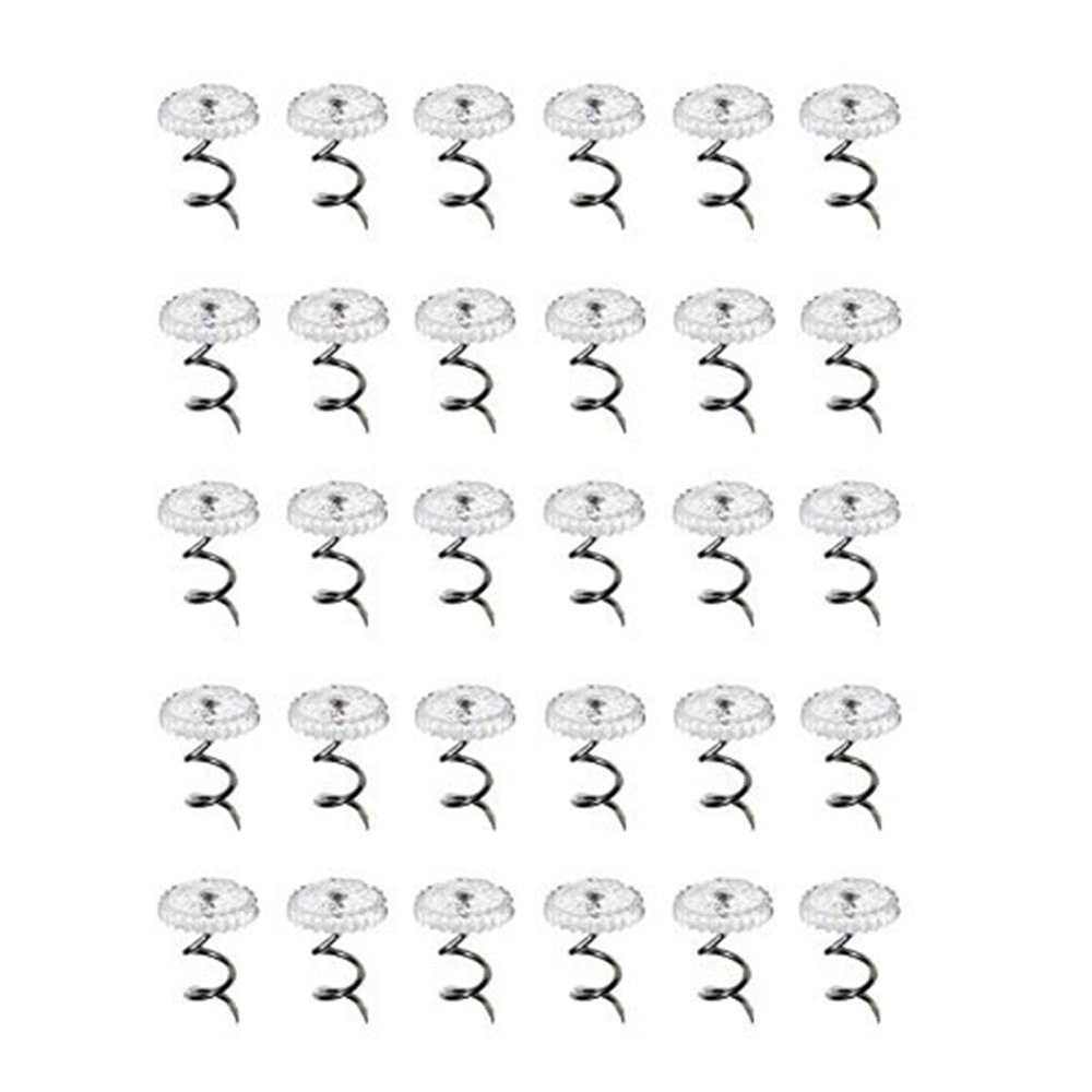 EYAKEG 30 Pcs Bedskirt Pins, Clear Heads Twist Pins for Upholstery, Slipcovers and Bedskirts