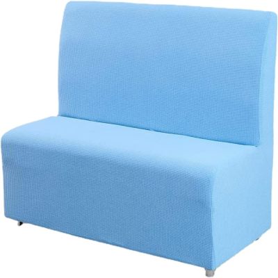 Aunite Armless Sofa Card Seat Cover,Waterproof Jacquard Fleece Futon Cover,Stretch loveseat Couch Bed Covers for Restaurant Cafe bar (Sky Blue,Standard)