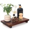 Farmhouse Bathroom Vanity Tray Wood Pedestal Stand Kitchen Countertop Trays Decorative Wooden Risers Dish Soap Dispenser Holder for Kitchen Counter Decor Modern Bathroom Sink Organizer Accessories view 1
