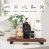 Farmhouse Bathroom Vanity Tray Wood Pedestal Stand Kitchen Countertop Trays Decorative Wooden Risers Dish Soap Dispenser Holder for Kitchen Counter Decor Modern Bathroom Sink Organizer Accessories view 2