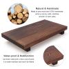 Farmhouse Bathroom Vanity Tray Wood Pedestal Stand Kitchen Countertop Trays Decorative Wooden Risers Dish Soap Dispenser Holder for Kitchen Counter Decor Modern Bathroom Sink Organizer Accessories view 4