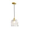 TONFON OJRGG Vintage Brass Glass Chandelier Simple Modern Bedside Pendant Light Crystal Aisle Entrance Ceiling Light Fixture for Kitchen Island Entryway Dining Room Study Room Living Room Bedroom Bar view 1