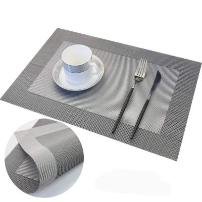 2 Pieces of Single Frame placemat Woven Easy-to-Clean Insulating mat Coaster Table mat Hotel Home Western placemat