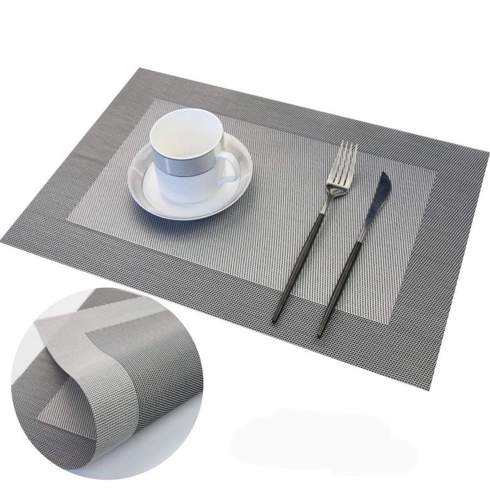2 Pieces of Single Frame placemat Woven Easy-to-Clean Insulating mat Coaster Table mat Hotel Home Western placemat