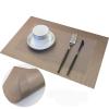 2 Pieces of Single Frame placemat Woven Easy-to-Clean Insulating mat Coaster Table mat Hotel Home Western placemat view 2