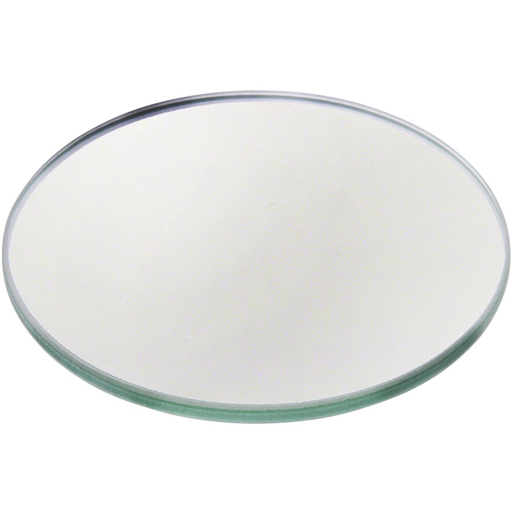 Plymor 3.5" Round, 3mm Thick Non-Beveled Glass Mirror Circle, Pack of 2