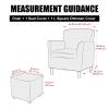 UNBBRRL Armchair and Ottoman Covers Set, Matching Accent Chair and Ottoman Slipcovers Square Stretch Velvet Non-Slip for Living Room (Black, Armchair with Seat+Ottoman Square L) view 3