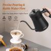Secura Electric Gooseneck Kettle, 5 Variable Presets for Coffee Tea Brewing, 100% Stainless Steel Inner Tea/Coffee Kettle with 1.5H Keep Warm, 1200 Watt Quick Heating Pot, 0.8L, Matt Black view 2