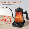 Secura Electric Gooseneck Kettle, 5 Variable Presets for Coffee Tea Brewing, 100% Stainless Steel Inner Tea/Coffee Kettle with 1.5H Keep Warm, 1200 Watt Quick Heating Pot, 0.8L, Matt Black view 3