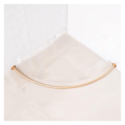 Adjustable shower curtain rail,round shower curtain rail,Clothing Store, Corner Shower Curtain Rod, Changing Room Metal Shelf, Wall Mount (Color : Black, Size : 120x120cm) (Color : Gold, Size : 80x80c