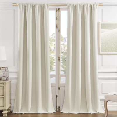 Joydeco White Velvet Curtains 108 Inches 2 Panels,Luxury Thermal Insulated Soft White Curtains for Bedroom & Living Room, Room Darkening Velvet Drapes, Rod Pocket (52W x 108L)