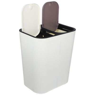 Sosoport Kitchen Trash Can Dry Wet Separation Bin Food Waste Composter Sturdy Recycling Bin Easy-Clean Design