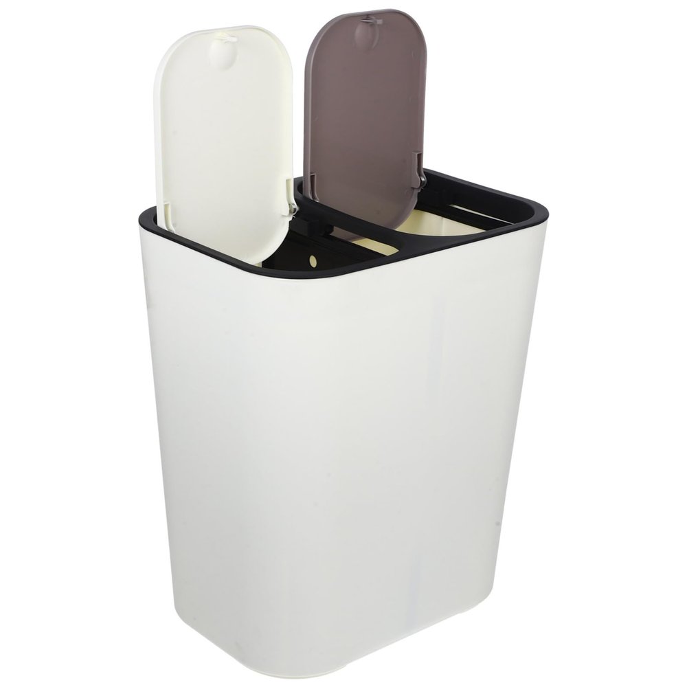 Sosoport Kitchen Trash Can Dry Wet Separation Bin Food Waste Composter Sturdy Recycling Bin Easy-Clean Design