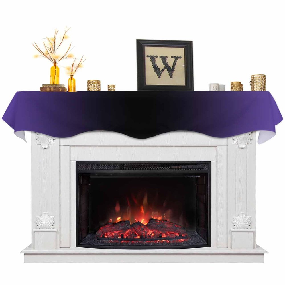 Victoroes Abstract Mantle Scarf 60 x 17 Inch, Gradient Purple Black Fireplace Mantel Scarf Mantle Cover Runner for Home Living Room Indoor Holiday Party Decor