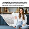 The Bodhi Press Handmade Organic Cotton Throw Blanket for Bed Couch Sofa - Super Soft, Lightweight, Warm | Decorative Block Dhaka Pattern Reversible Muslin | Wedding & Housewarming Gift - 40" x 90" view 4