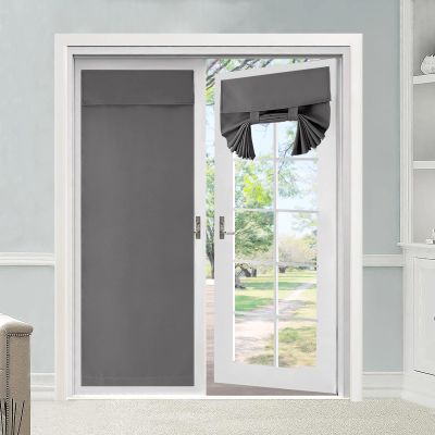 BETTELOOM Blackout Door Curtains, Lights Block, Room Darkening, Provide Privacy, roll-able Door Panels, Window Covering for Glass Door, Front and Side (25" Wx70 L, 1 Piece,Dark Gray)