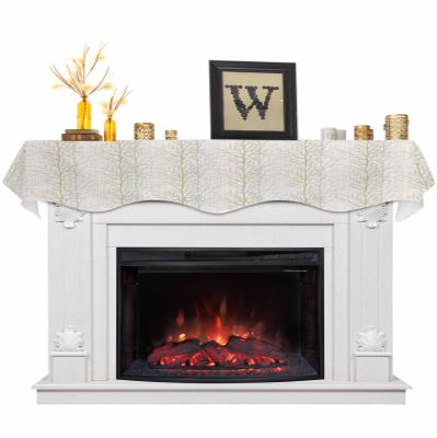 Victoroes Abstract Tree Mantle Scarf 60 x 17 Inch, Plant Tree Branches Green Fireplace Mantel Scarf Mantle Cover Runner for Home Living Room Indoor Holiday Party Decor