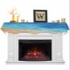 Victoroes Ocean Sea Mantle Scarf 90 x 17 Inch, Beach Coastal Sea Waves Gradient Blue Fireplace Mantel Scarf Mantle Cover Runner for Home Living Room Indoor Holiday Party Decor view 1