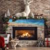Victoroes Ocean Sea Mantle Scarf 90 x 17 Inch, Beach Coastal Sea Waves Gradient Blue Fireplace Mantel Scarf Mantle Cover Runner for Home Living Room Indoor Holiday Party Decor view 2