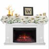 Victoroes Spring Floral Mantle Scarf 90 x 17 Inch, Retro Plants Daisy Flowers Fireplace Mantel Scarf Mantle Cover Runner for Home Living Room Indoor Holiday Party Decor view 1