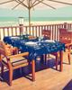 Lsrtoss Outdoor Tablecloth with Umbrella Hole & Zipper, Navy Blue Christmas Rectangle Tablecloth 52x70 Inch, Xmas Tree Winter Snowflake Patio Table Cover Waterproof Table Cloth for Picnic/Party view 2