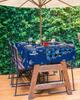 Lsrtoss Outdoor Tablecloth with Umbrella Hole & Zipper, Navy Blue Christmas Rectangle Tablecloth 52x70 Inch, Xmas Tree Winter Snowflake Patio Table Cover Waterproof Table Cloth for Picnic/Party view 3