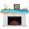 Victoroes Ocean Mantle Scarf 70 x 17 Inch, Beach Coastal Sea Waves Ombre Turquoise Green Fireplace Mantel Scarf Mantle Cover Runner for Home Living Room Indoor Holiday Party Decor view 1