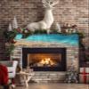 Victoroes Ocean Mantle Scarf 70 x 17 Inch, Beach Coastal Sea Waves Ombre Turquoise Green Fireplace Mantel Scarf Mantle Cover Runner for Home Living Room Indoor Holiday Party Decor view 2