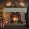 Victoroes Modern Art Mantle Scarf 90 x 17 Inch, Abstract Sage Green Swirl Stripes Fireplace Mantel Scarf Mantle Cover Runner for Home Living Room Indoor Holiday Party Decor view 4