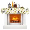 Victoroes Summer Mantle Scarf 90 x 17 Inch, Plants Sunflowers Bee Honeycomb Yellow Fireplace Mantel Scarf Mantle Cover Runner for Home Living Room Indoor Holiday Party Decor view 1