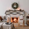 Victoroes Abstract Mantle Scarf 90 x 17 Inch, Aztec Minimalist Farmhouse Style Wood Grain Fireplace Mantel Scarf Mantle Cover Runner for Home Living Room Indoor Holiday Party Decor view 3