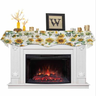 Victoroes Sunflower Mantle Scarf 60 x 17 Inch, Summer Retro Sunflower Flowers Fireplace Mantel Scarf Mantle Cover Runner for Home Living Room Indoor Holiday Party Decor
