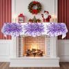 Victoroes Eucalyptus Leaf Mantle Scarf 70 x 17 Inch, Spring Summer Flowers Purple Fireplace Mantel Scarf Mantle Cover Runner for Home Living Room Indoor Holiday Party Decor view 2