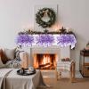 Victoroes Eucalyptus Leaf Mantle Scarf 70 x 17 Inch, Spring Summer Flowers Purple Fireplace Mantel Scarf Mantle Cover Runner for Home Living Room Indoor Holiday Party Decor view 3