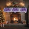 Victoroes Eucalyptus Leaf Mantle Scarf 70 x 17 Inch, Spring Summer Flowers Purple Fireplace Mantel Scarf Mantle Cover Runner for Home Living Room Indoor Holiday Party Decor view 4