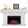 Victoroes Spring Floral Mantle Scarf 70 x 17 Inch, Summer Plants Flowers Birds Fireplace Mantel Scarf Mantle Cover Runner for Home Living Room Indoor Holiday Party Decor view 1