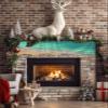 Victoroes Ocean Sea Mantle Scarf 70 x 17 Inch, Beach Coastal Sea Waves Gradient Green Fireplace Mantel Scarf Mantle Cover Runner for Home Living Room Indoor Holiday Party Decor view 2