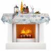 Victoroes Ocean Mantle Scarf 60 x 17 Inch, Summer Jellyfish Shell Coral Retro Blue Wood Grain Fireplace Mantel Scarf Mantle Cover Runner for Home Living Room Indoor Holiday Party Decor view 1