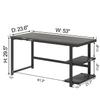 FOLUBAN Home Office Desk, Modern Computer Desk with Storage Shelf, Wood Study Writing Gaming Table for Bedroom Living Room, Industrial Dark Gray, 53 Inch view 2