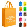 METAPRINT 100 Pcs Custom Non-woven Bags with Handle, Custom Tote Bags Bulk, Personalized Reusable Grocery Bags, Shopping Bags, Customized Promotional Item Totes for Business Activities, Store view 1