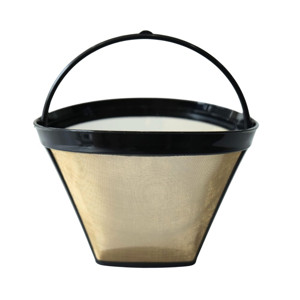TRONMEI Reusable Coffee Filter #4 Cone for 8-12 Cup, for Ninja & Cuisinart Coffee Makers, Permanent Basket with Stainless Steel Mesh, BPA-Free (1)