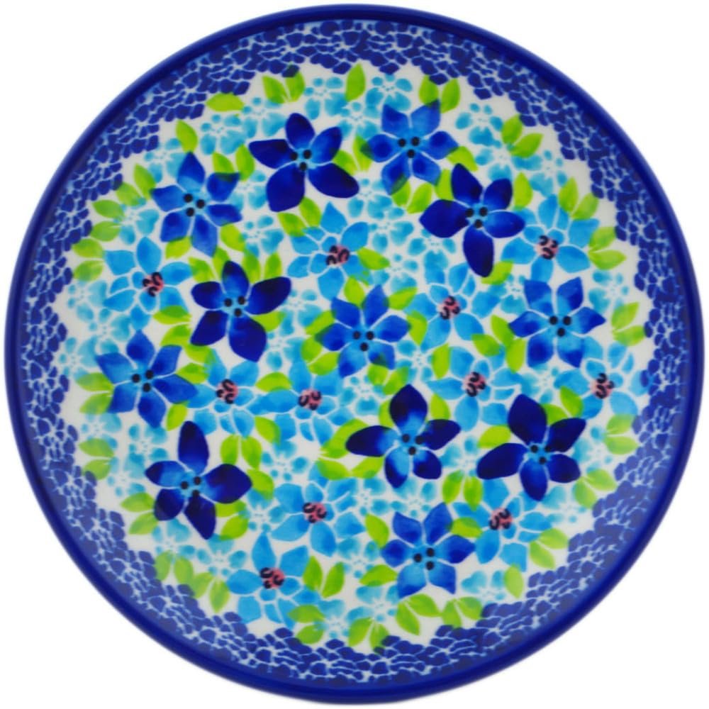 Polmedia Polish Pottery Dessert Plate UNIKAT - Abundant Bunch Pattern Handmade in Boleslawiec Poland by Ceramika Dalia + Certificate of Authenticity