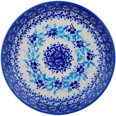 Polmedia Polish Pottery Dessert Plate UNIKAT - Garden Party Pattern Handmade in Boleslawiec Poland by Ceramika Dalia + Certificate of Authenticity